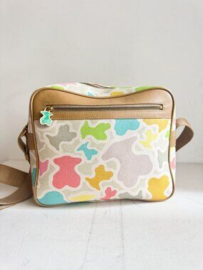 TOUS Colourful Abstract Print Large Camera Bag Crossbody Travel